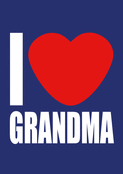Je t'aime Mamie en grand lettres rouges